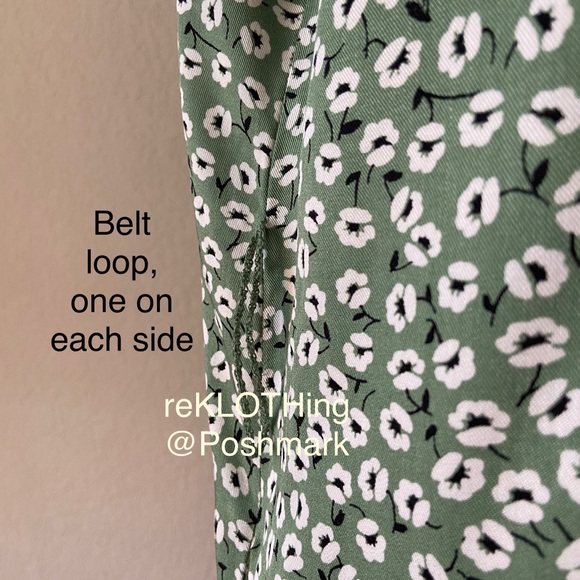 ❌SOLD❌ Floral Green/White Tie-Belt Midi Dress - Picture 11 of 12